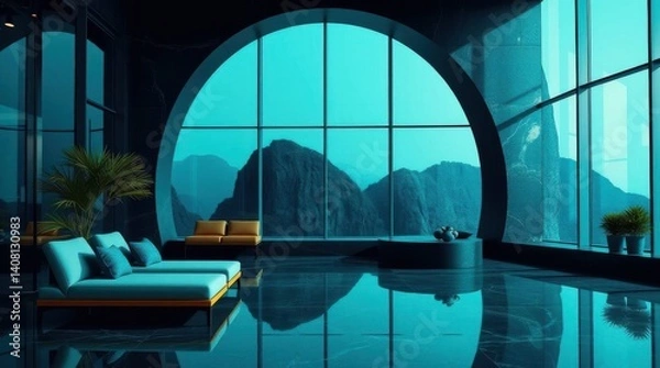 Obraz Room with mountain view