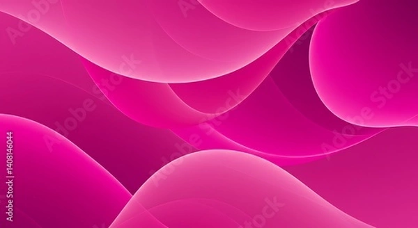 Fototapeta Fluid Pink Abstract: Soft, Glowing Curves AI Generated