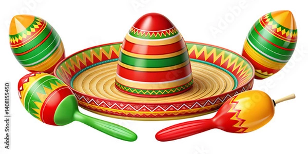 Fototapeta concept of cinco-de mayo isolated on white background png, ai generated
