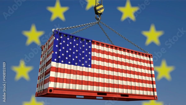 Obraz Die USA exportiert Waren in die EU