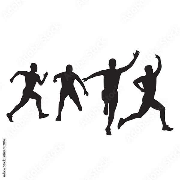 Fototapeta runners vector silhouettes