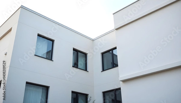Obraz couple of white buildings sitting next to each other