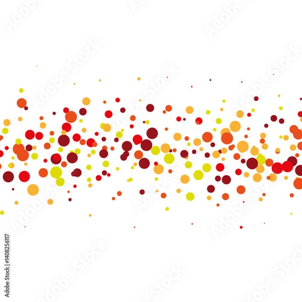 Fototapeta Confetti design of red dots and yellow dots on a white background