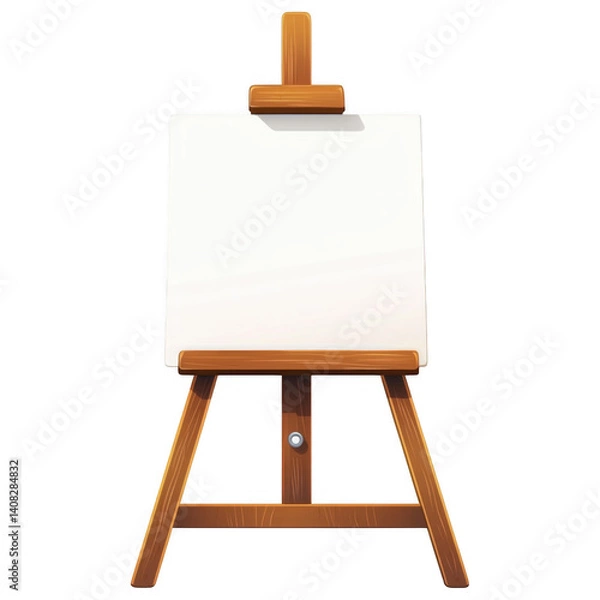 Fototapeta Simple Wooden Easel with Blank Rectangular Canvas