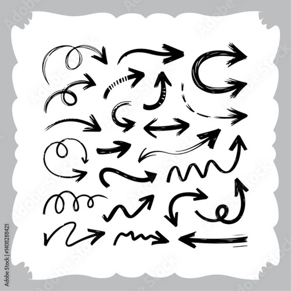 Obraz Vector Line Art Arrows Set Isolated