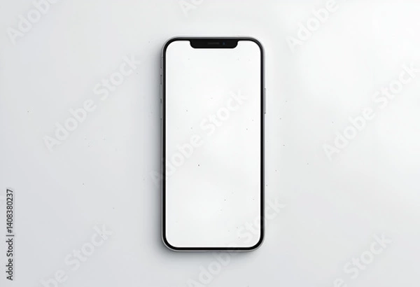 Fototapeta スマートフォンを操作している手の画像合成用素材,Close-up view of a smartphone mockup,smartphone isolated on white,Close-up view of a smartphone mockup. 