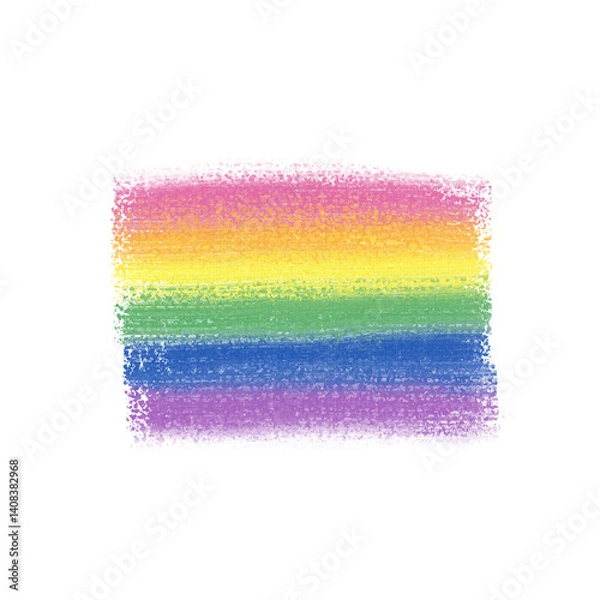 Obraz rectangle rainbow oil painted button, design element with speckled effect