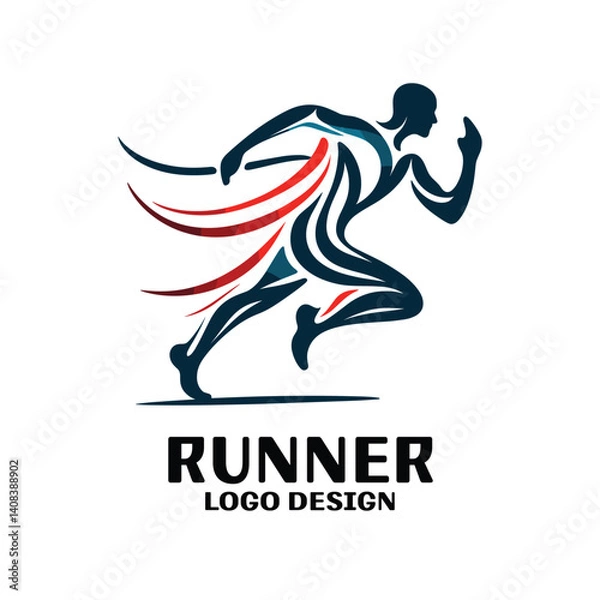 Fototapeta Runner Vector Logo Design