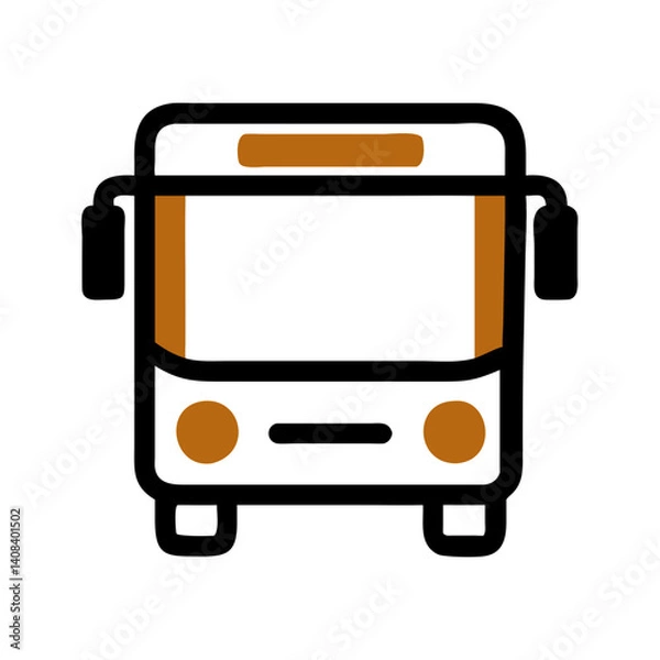 Obraz Bus Icon in Vector Style with Minimalist Colors  