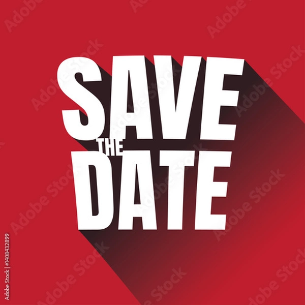Fototapeta Save the Date button label bold typography