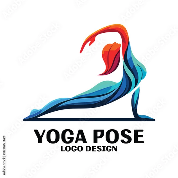 Obraz Yoga Pose Vector Logo Design
