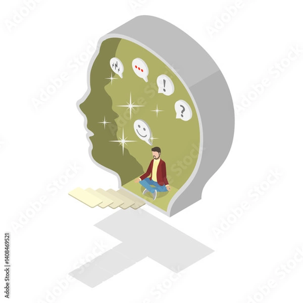 Fototapeta 3D Isometric Flat Vector Illustration of Introvert Vs Extrovert, Human Personality Types. Item 2