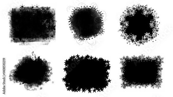 Fototapeta set of ink splashes