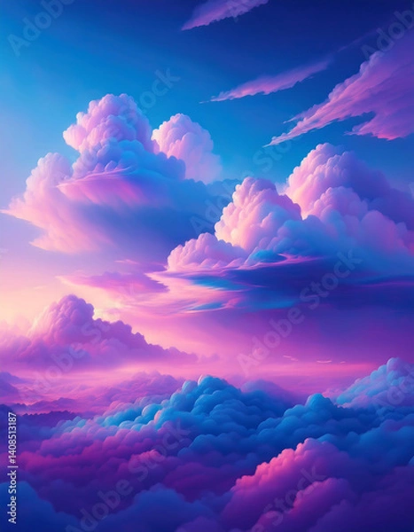 Fototapeta blue sky and clouds for wallpaper background