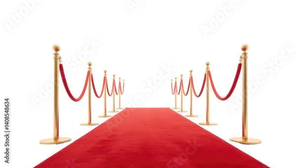 Obraz Red Carpet Entrance with Gold Stanchions