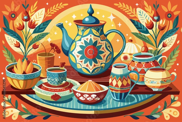 Fototapeta vector of Erkopal tableware with a beautiful design