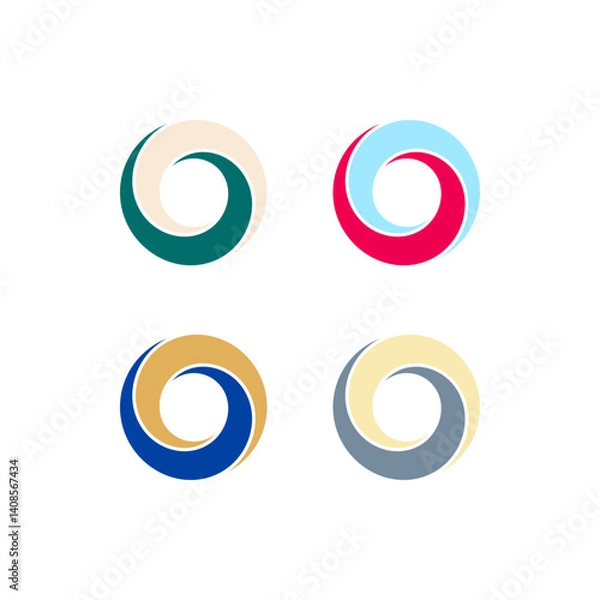 Fototapeta The logo is a symbol of yin yang tail. Elegant, tail e s a ornament.