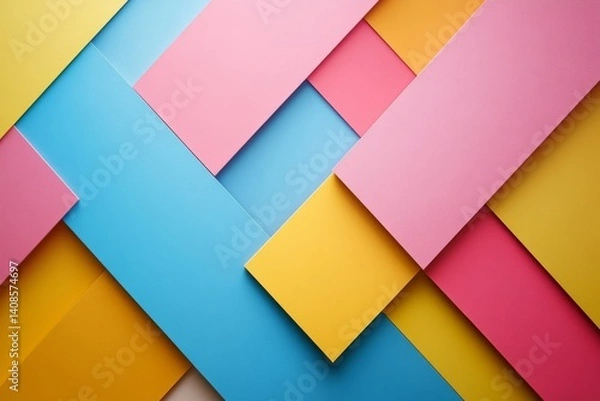 Obraz Abstract colorful background made of overlapping geometric paper shapes