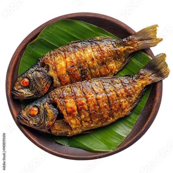 Fototapeta Ikan bakar isolated on transparent background