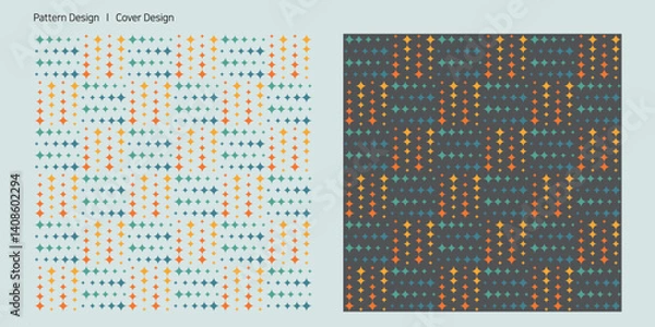 Obraz 커졌다 작아지는 도형이 적절하게 배치된 패턴 디자인