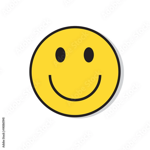 Obraz Yellow Smiling Face Positive People Emotion Icon Flat Vector Illustration