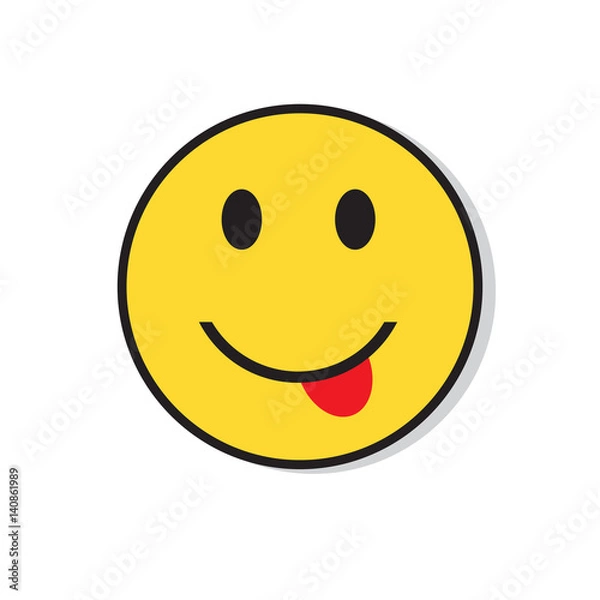 Obraz Yellow Smiling Face Positive People Emotion Icon Flat Vector Illustration