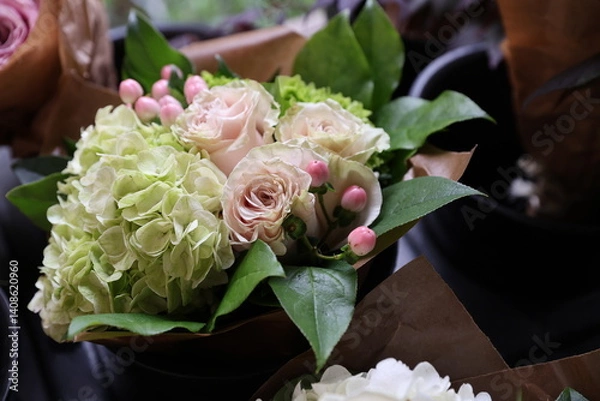 Obraz pink rose bouquet