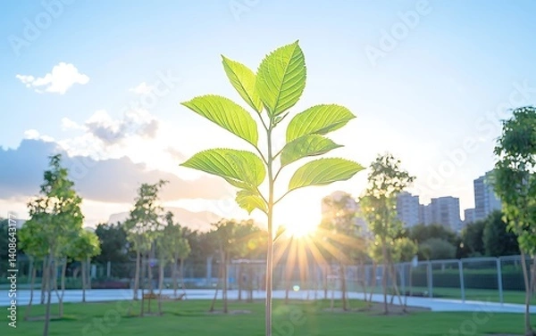 Obraz Sprout Sunlight Park Scene