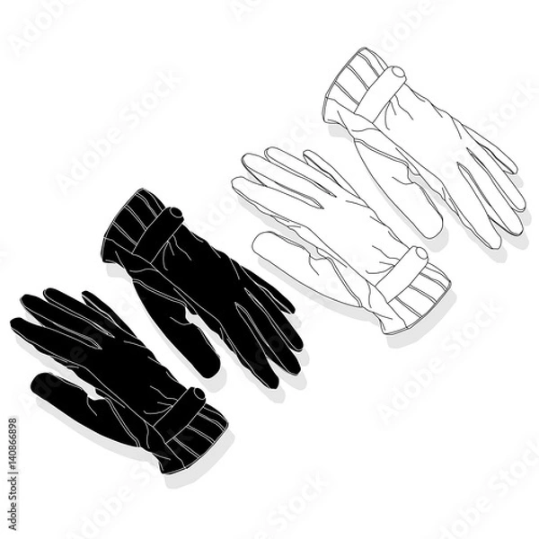 Obraz Warm gloves isolated on white background