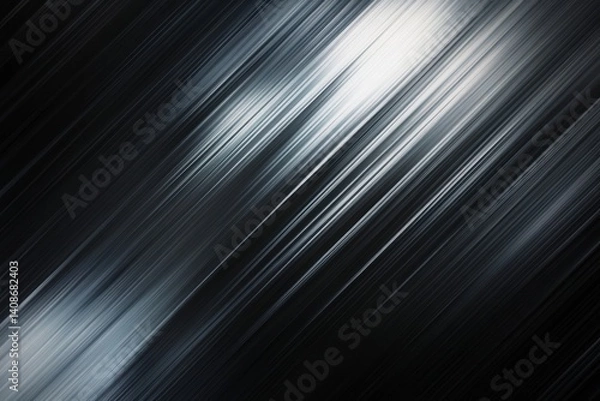 Fototapeta Black and white photo of a person snowboarding on a snowy slope.