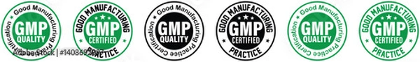 Fototapeta GMP (Good Manufacturing Practice) certified round stamp on white background - Vector, Gmp certified vector stamp isolated on white background, certified round stamp on white background - Vector