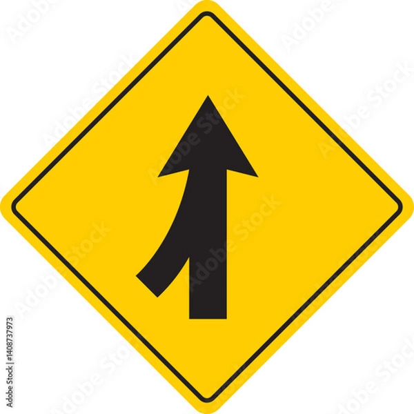 Fototapeta Merging Traffic Warning