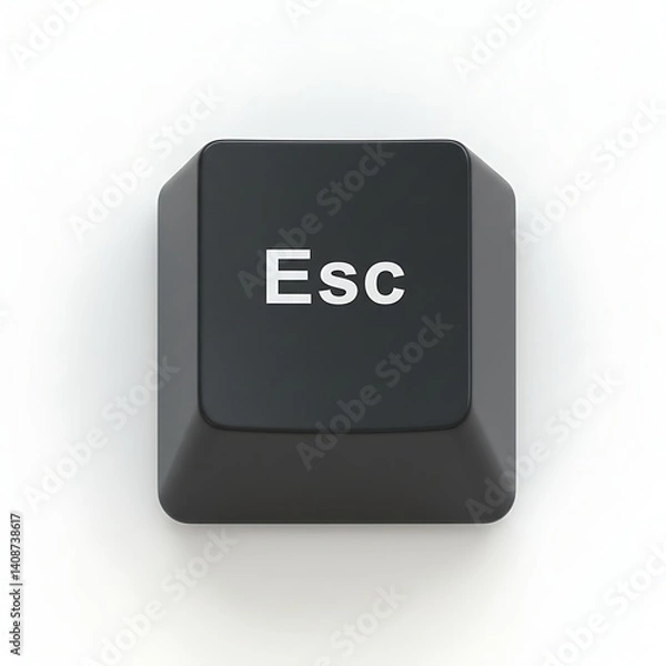 Fototapeta Isolated Single Black Escape Key, 3D Render