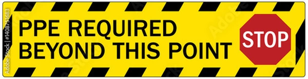 Obraz Warehouse sign ppe required beyond this point