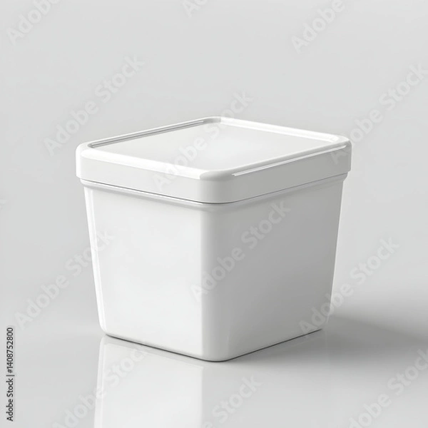 Obraz White Packaging Box with Square Shape and Lid