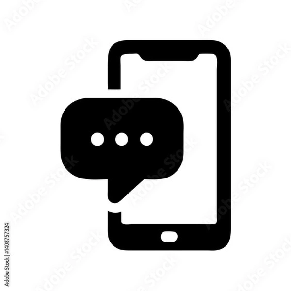 Fototapeta mobile phone with text icon