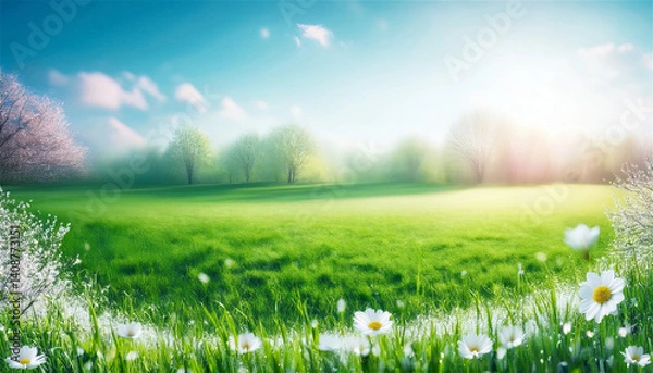 Obraz 春の草原のソフトな背景