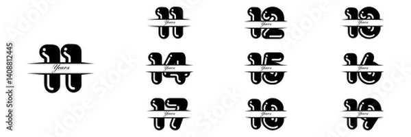Fototapeta collection numbers Anniversary logo set icon vector design
