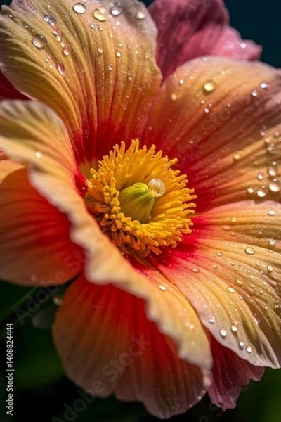 Fototapeta a close up of a flower with water droplets on it