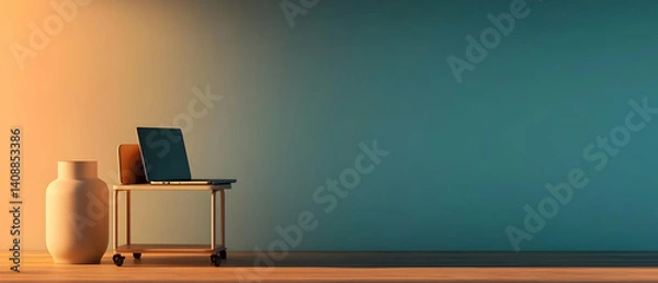 Fototapeta Minimalist Home Office Setup