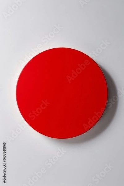 Fototapeta a close up of a red circular object on a white surface