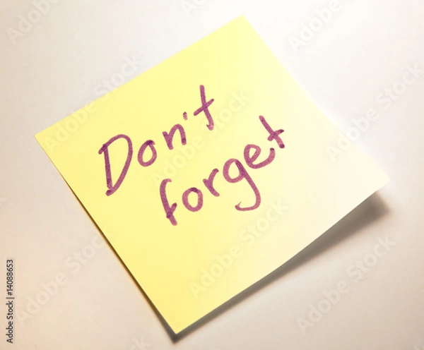 Fototapeta Don't forget post-it note