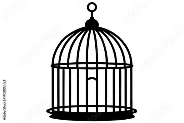 Obraz bird cage  silhouette
