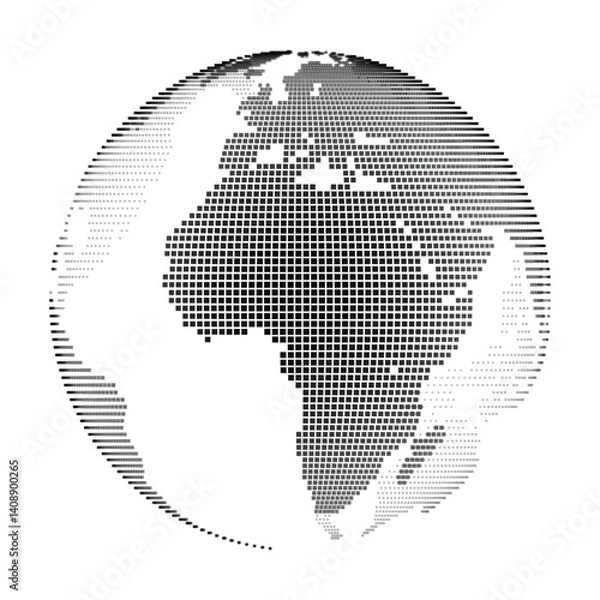 Fototapeta Pixelated Globe - Item 02