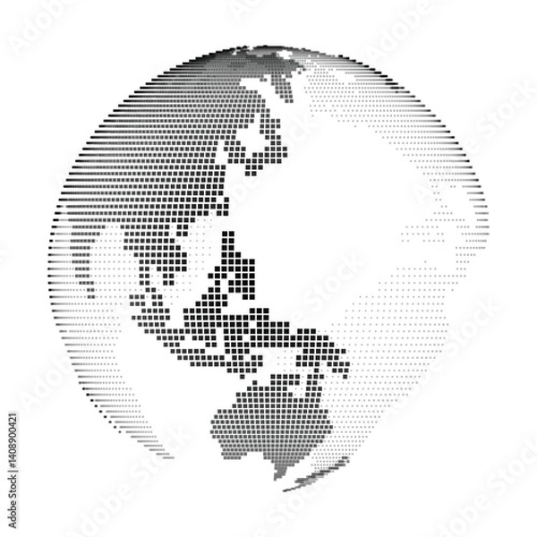 Fototapeta Pixelated Globe - Item 10