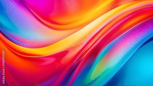 Fototapeta yellow, red, and blue abstract illustration for template, background, banner. Color gradient. Colorful, multicolor, mix, iridescent