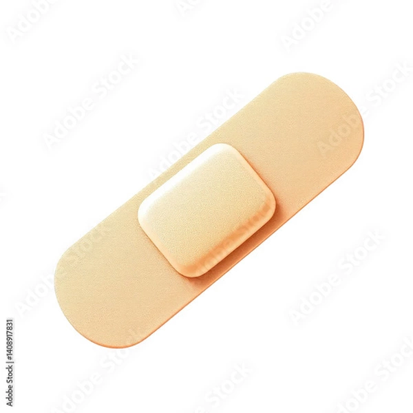 Fototapeta Adhesive Bandage. Bandage Aid. Bandaid. Skin-toned Medical Patch, Isolated on Transparent, Minimalist Design