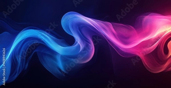 Fototapeta Abstract flowing waves of vibrant blue and pink colors