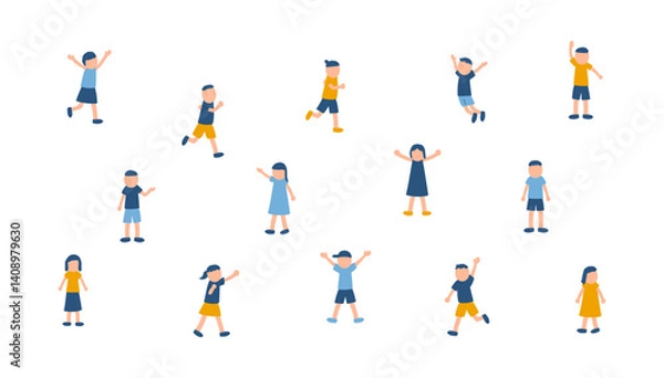 Obraz 元気いっぱいな子供たちのイラスト
