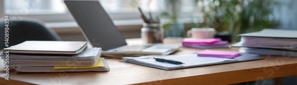 Obraz Efficient work habits develop in a structured workspace